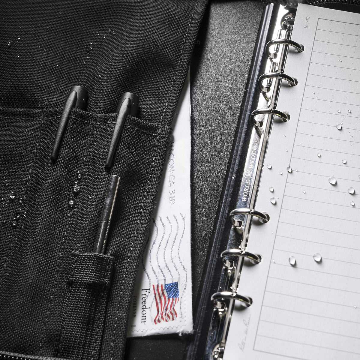 Rite in the Rain Weatherproof 1/2" Ring Binder, 5.625" x 7.875", Black Binder (No. 7200)