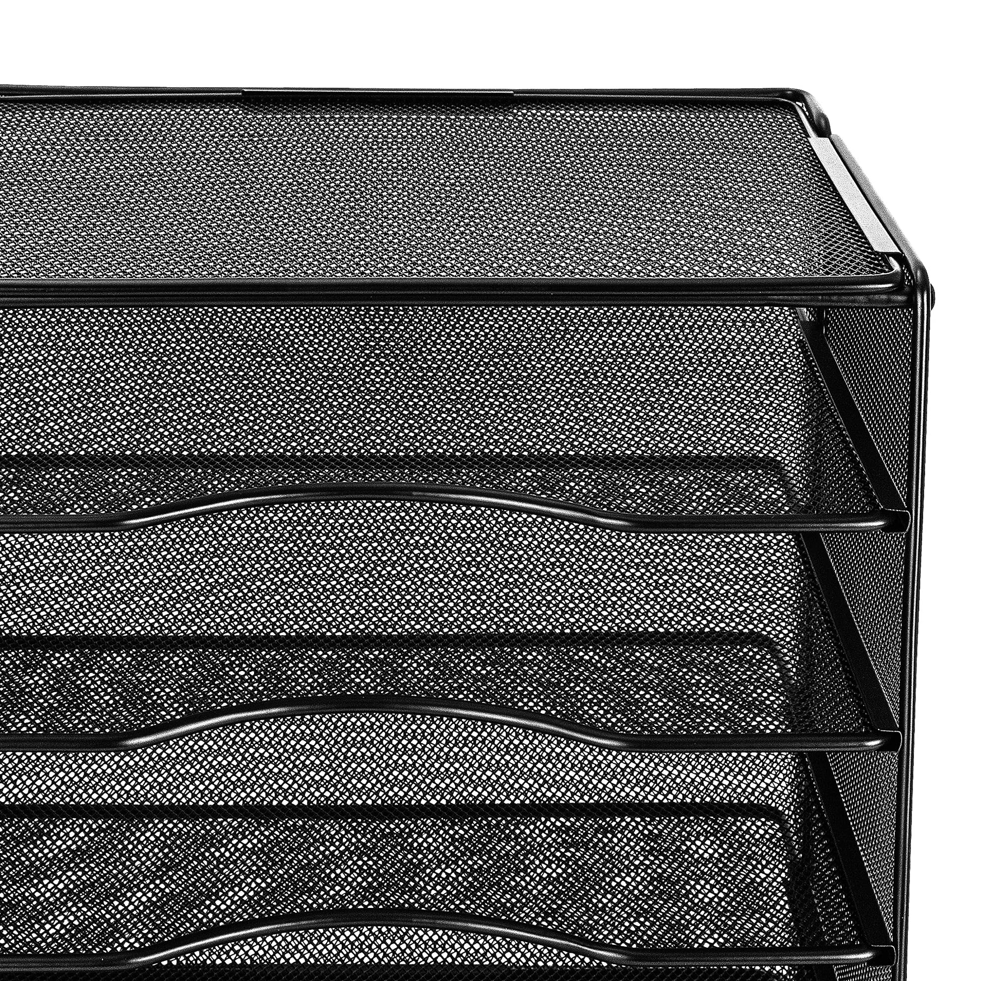 Amazon Basics 5-Tier Mesh Desk Organizer, File Holder, Paper Sorter for Office Supplies, Mail