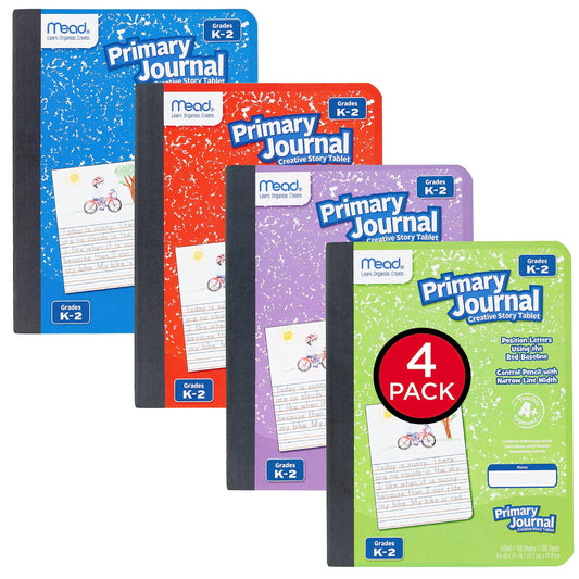 Mead Primary Journal Creative Story Tablet Composition Notebook, 7.5" x 9.75", Grades K-2, 100