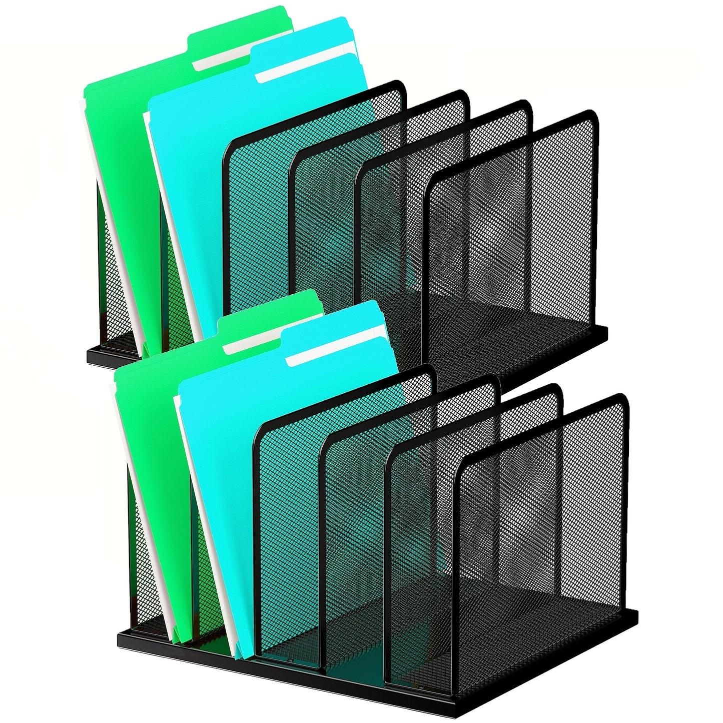 Kuntine.B Desk File Organizer Upright Mesh Desktop Organizer File Sorter Office Organization File