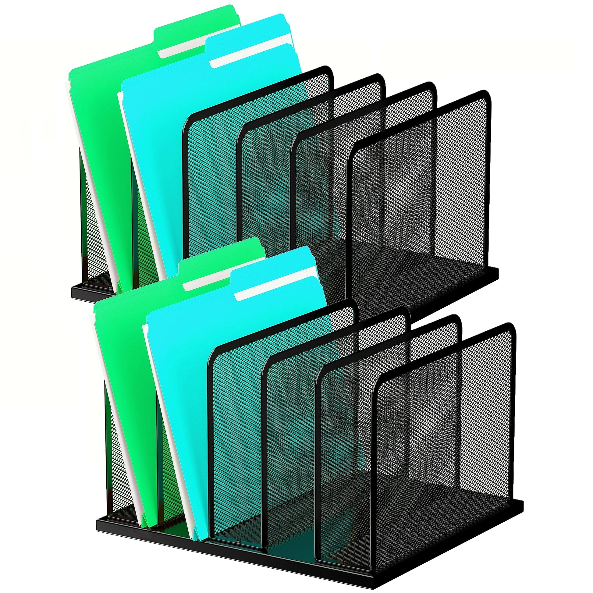 Kuntine.B Desk File Organizer Upright Mesh Desktop Organizer File Sorter Office Organization File