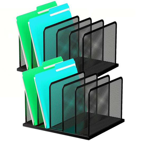 Kuntine.B Desk File Organizer Upright Mesh Desktop Organizer File Sorter Office Organization File