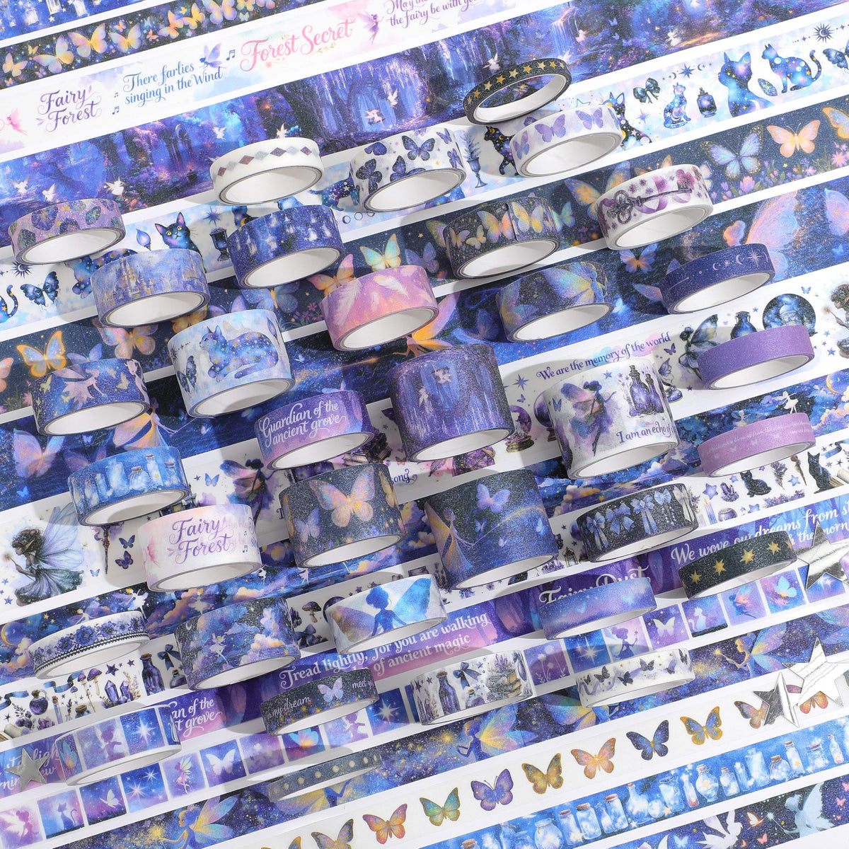 PAGEMORE 35 Rolls Washi Tape Set, Purple Dreamly Butterfly Decorative Tape, Scrapbook Supplies for