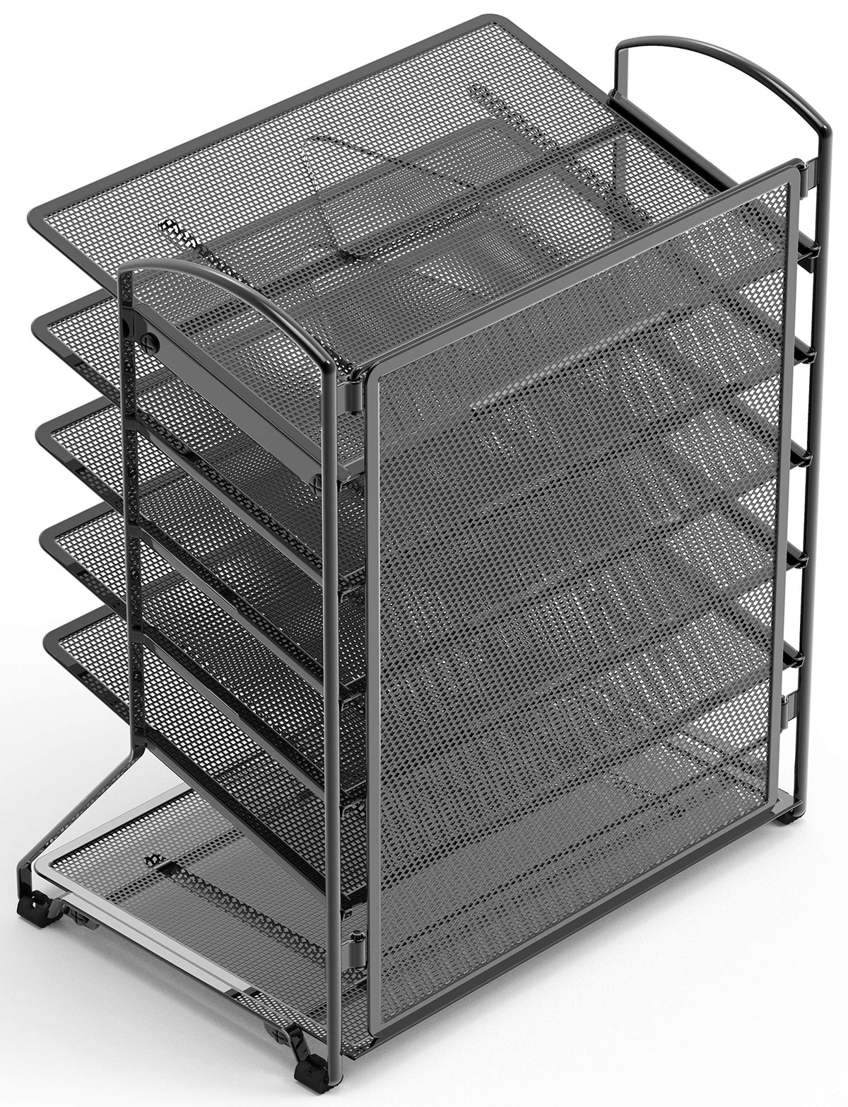Simple Houseware 6-Tier Desk Organizer & Sliding Paper Tray, Black