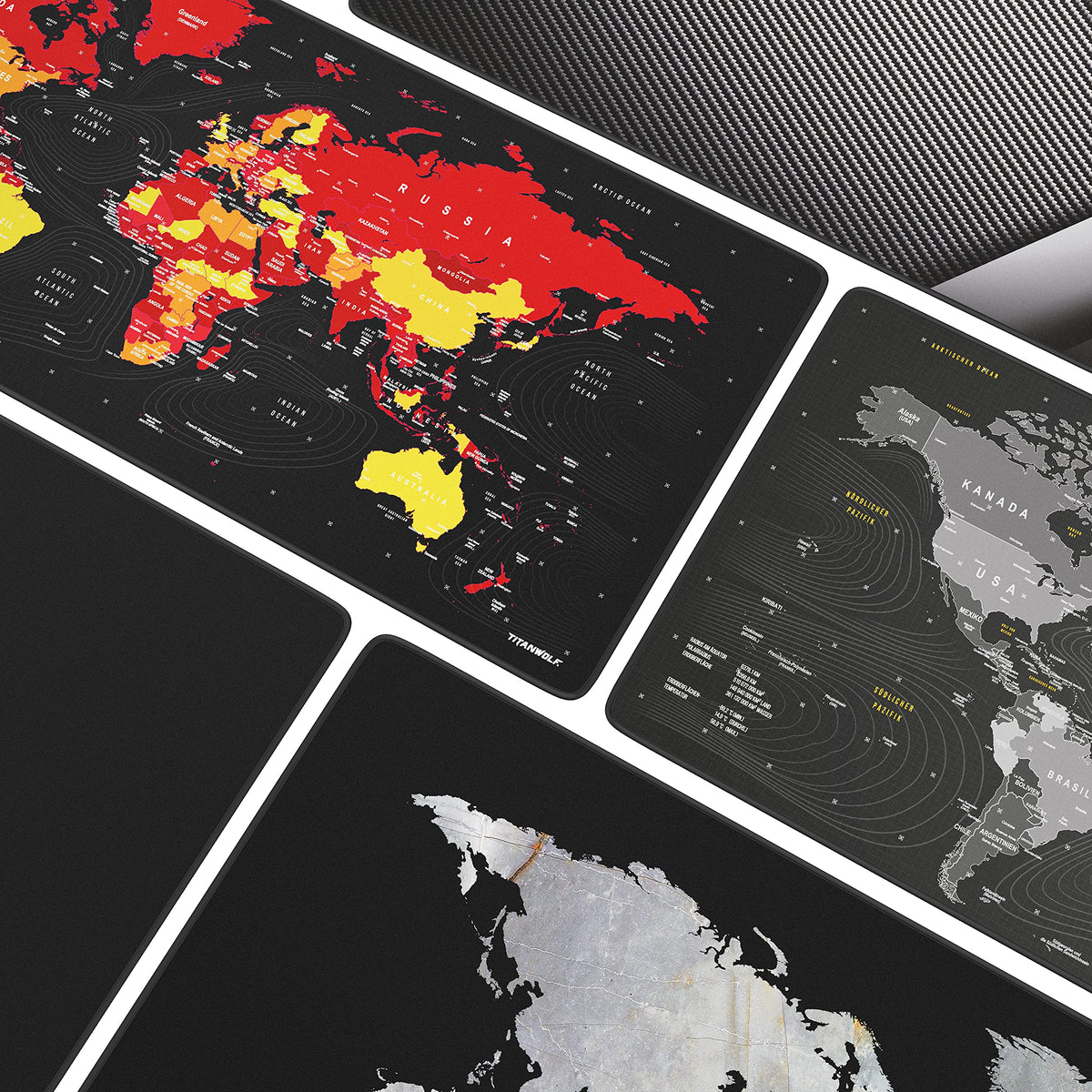 Titanwolf - XXL Mouse Mat Complete Black Speed Gaming 900 x 400 mm - XXL Mouse Mat - Table Mat