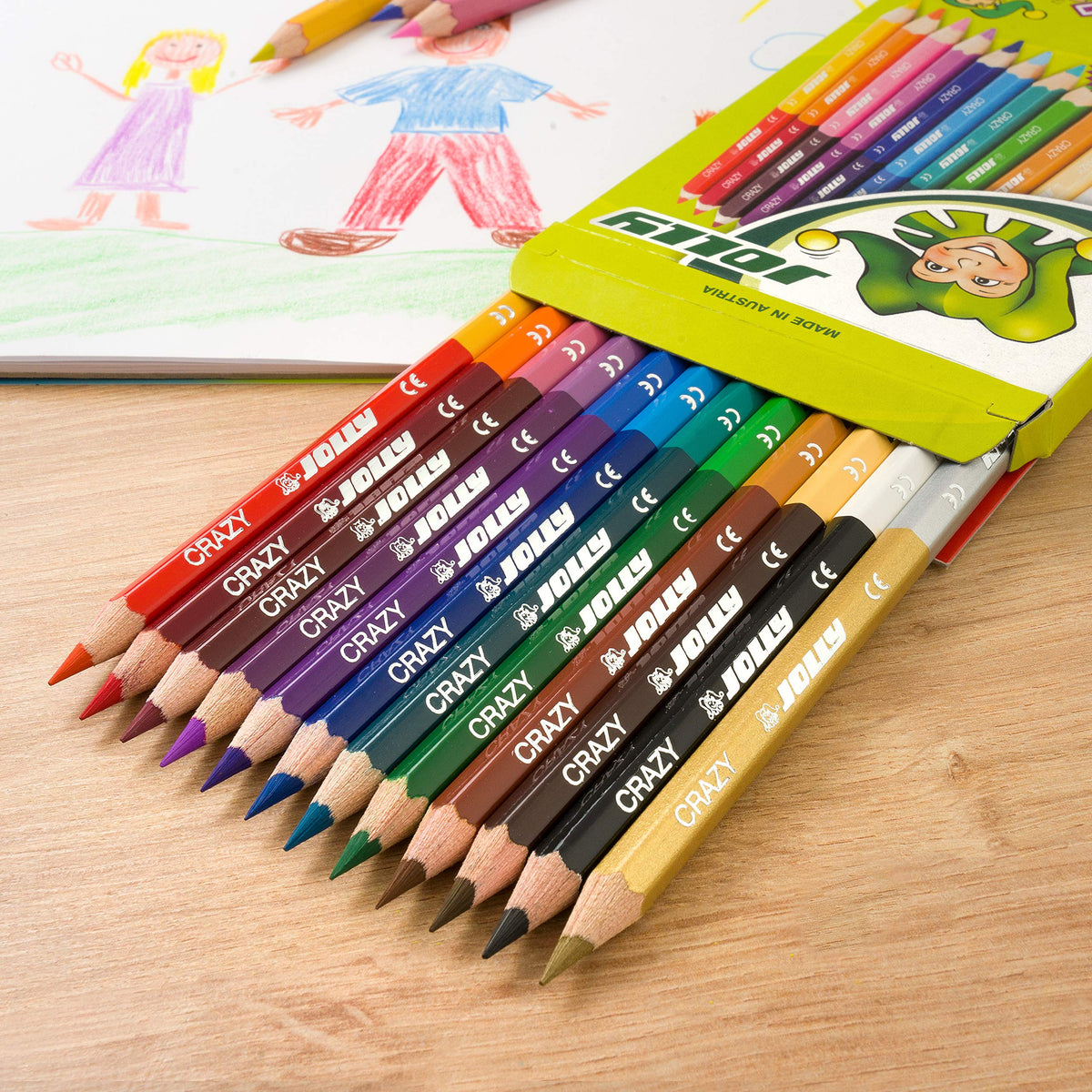 Jolly Supersticks Premium European Colored Pencils Double-Ended Pencils; 24 Colors in 12 Pencils