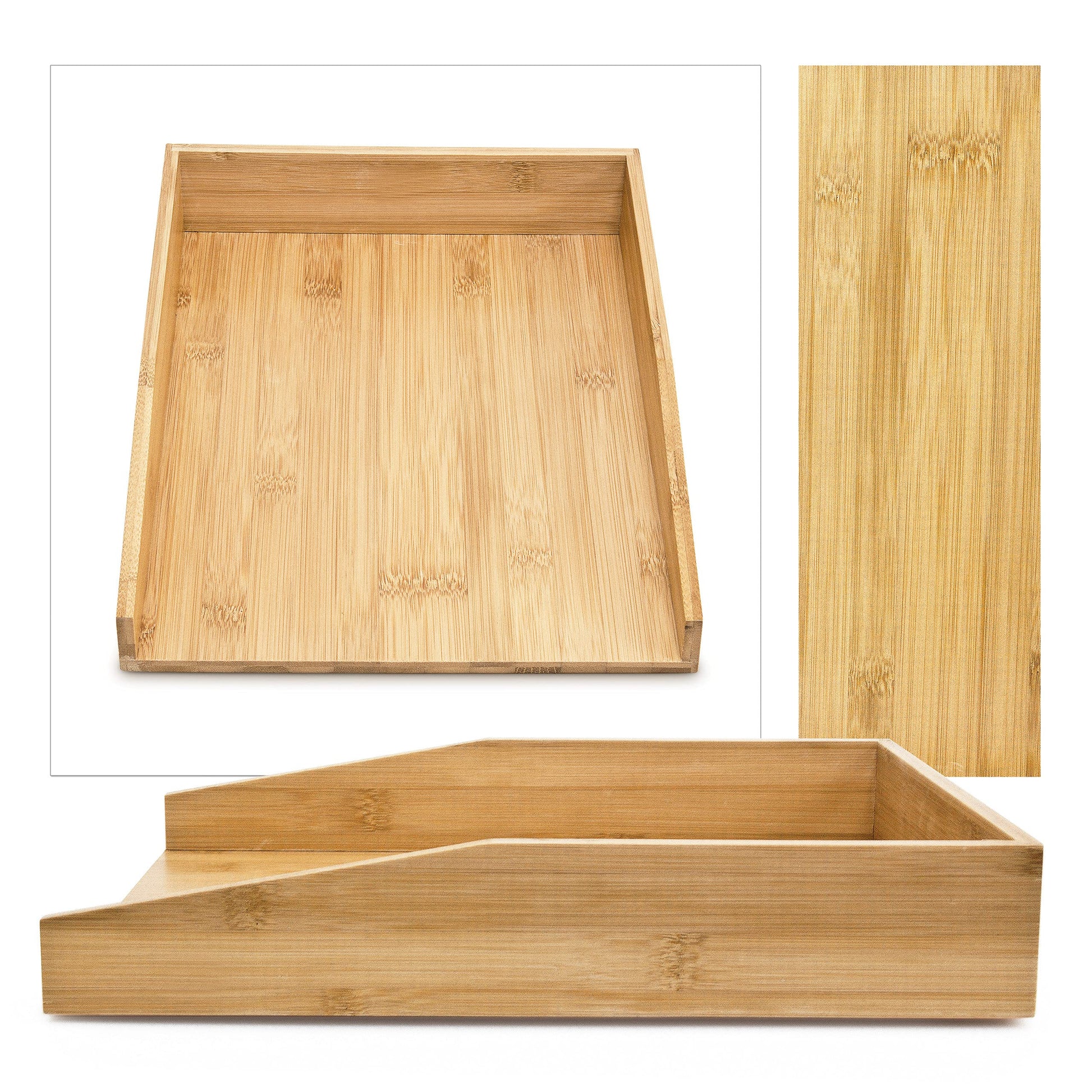 Relaxdays Letter Tray Bamboo, Desk Tray for A4 Paper, documents, documents, HxWxD: 6 x 25 x 33 cm