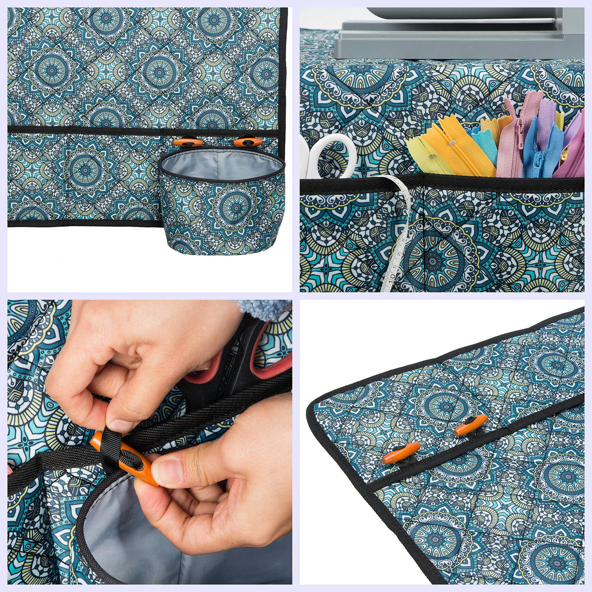PACMAXI Sewing Machine Pad for Table, Mat with Pockets