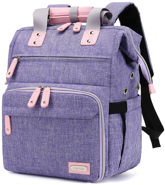LTINVECK Knitting Bag Backpack,Yarn Storage Organizer Travel Crochet Bag,Large Capacity Tote Bag