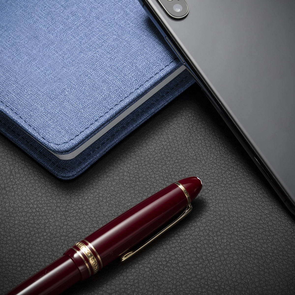 Nekmit Leather Desk Blotter Pad 24 x 14 Inches, Flat, Non-Slip, Waterproof, Black