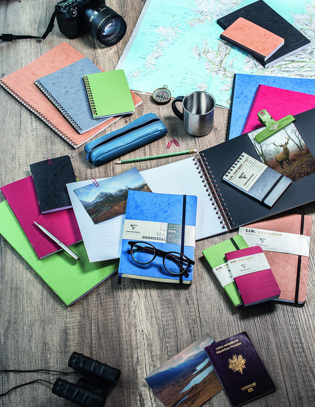 Clairefontaine 77019C Collection Age Bag A Small Round Pencil Case in Genuine Black Lambskin - 18.5