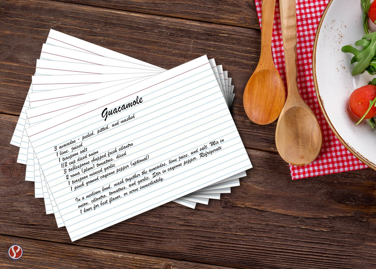 Ruled Index Cards, On 80lb Heavyweight Thick White Cover Stock. "100 Cards per pack" (5 x 8)