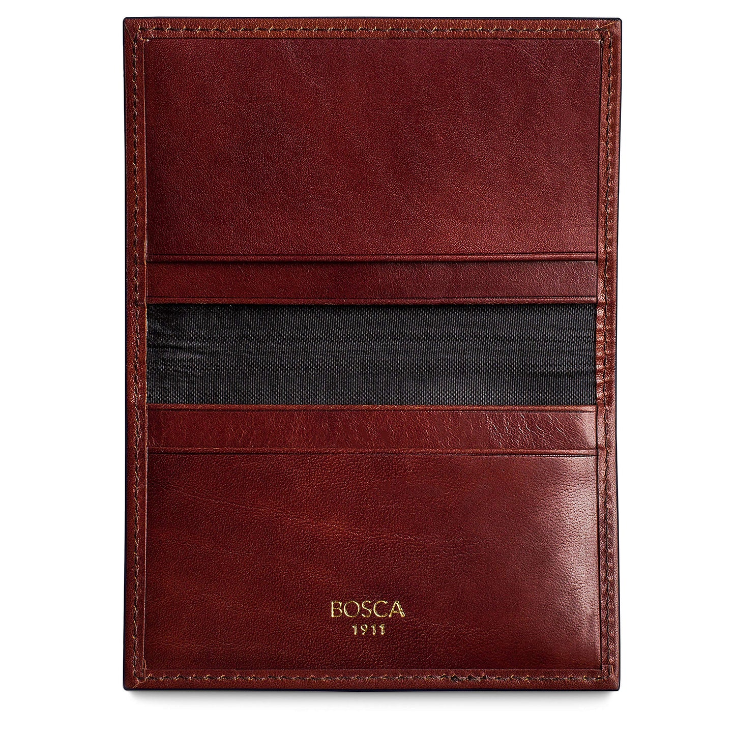 Bosca Men's Leather Card Holder Wallet - Slim, Front Pocket Design, 4 Card Slots Calling Card & ID