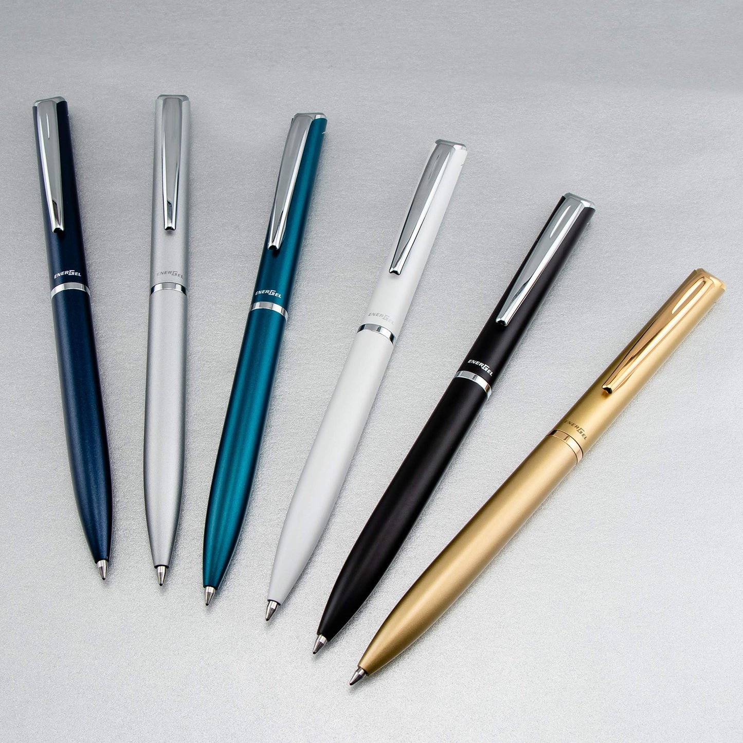 Pentel EnerGel Style Premium Liquid Gel Pen, (0.7mm), Medium line, Gold Barrel, Black Ink w/Gift