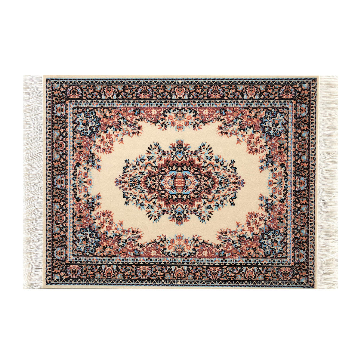 2-Pack Oriental Rug Mouse Pads – Mini Carpet Style Mousepads with Fringe, Non-Slip Rubber Base
