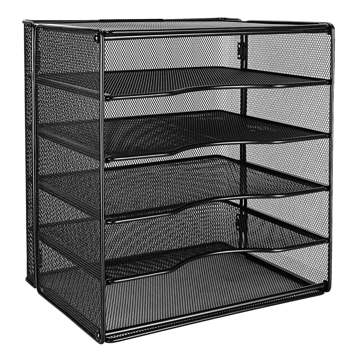 Amazon Basics 5-Tier Mesh Desk Organizer, File Holder, Paper Sorter for Office Supplies, Mail