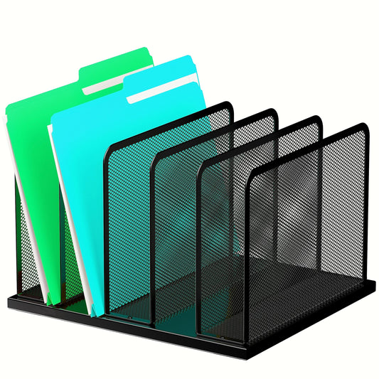 Kuntine.B Desk File Organizer Upright Mesh Desktop Organizer File Sorter Office Organization File