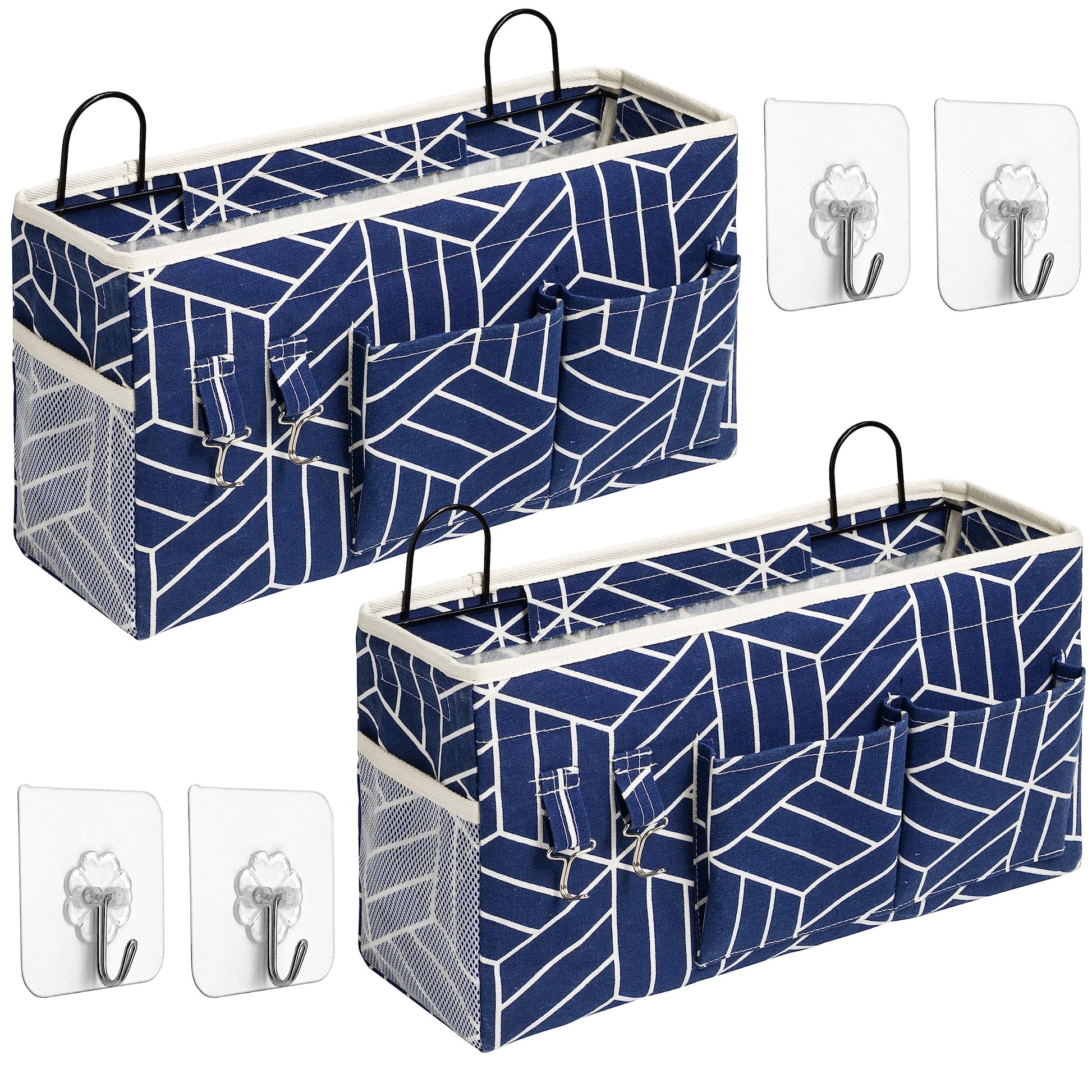 HZZTY BRNY 2pcs Large Wall Hanging Storage Bag, Door Closet Linen Fabric Pockets Organizer