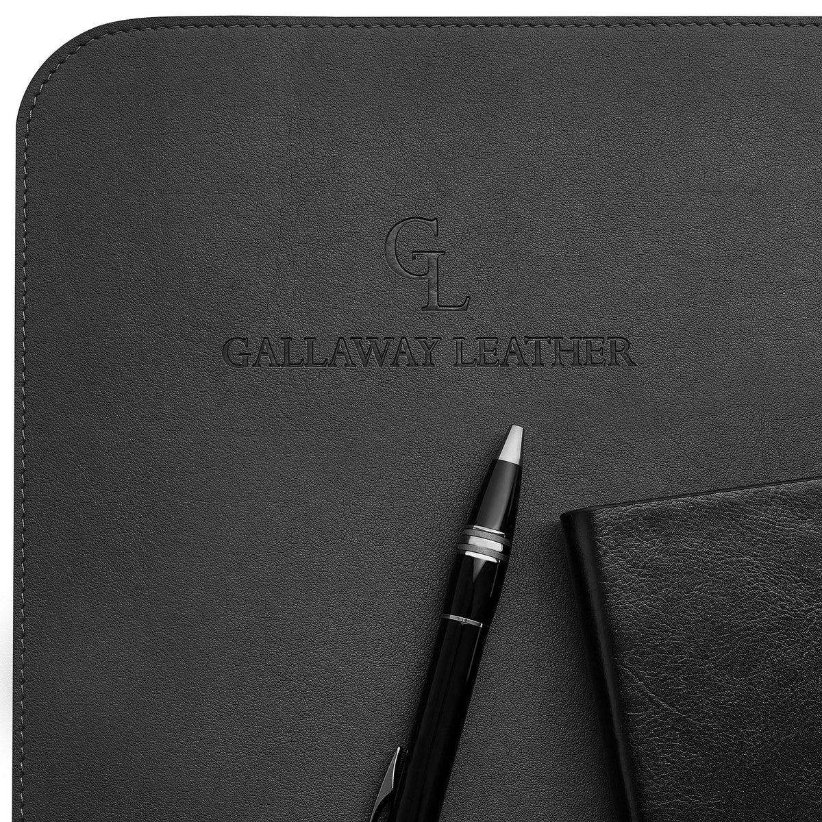 Gallaway Leather Desk Mat, Office Writing Desk Pad, Large 36" x 17" Black, for Top of Desks, Gift