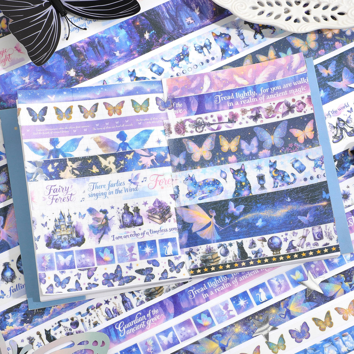 PAGEMORE 35 Rolls Washi Tape Set, Purple Dreamly Butterfly Decorative Tape, Scrapbook Supplies for