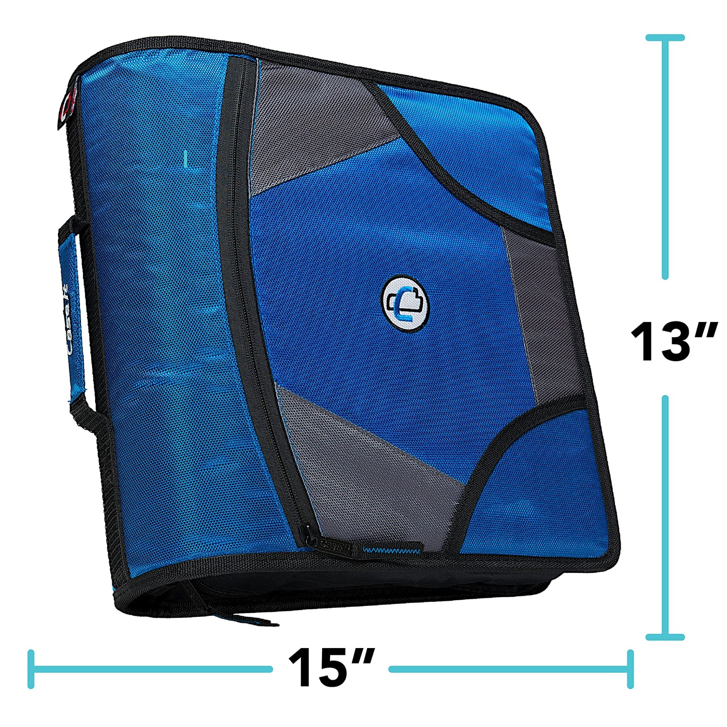 Case-it School Zipper Binder | 4-Inch D-Rings | 800-Sheet | D-186 Black