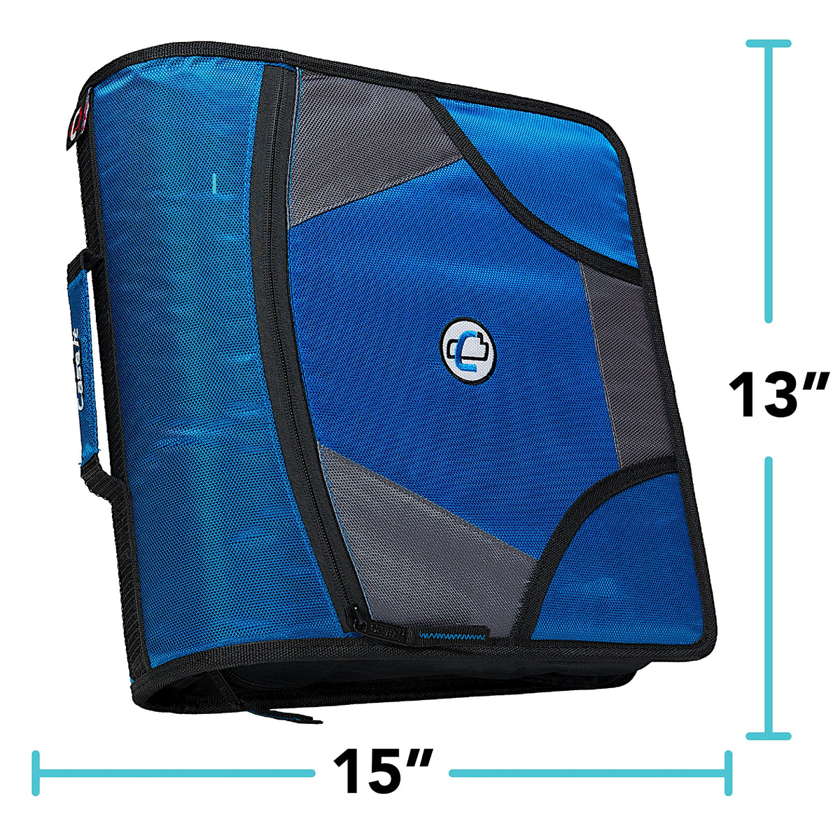 Case-it School Zipper Binder | 4-Inch D-Rings | 800-Sheet | D-186 Black