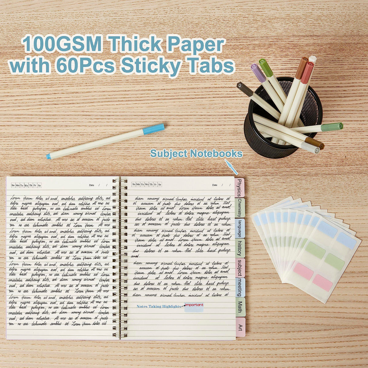 MSTONAL 3 Pack Small Spiral Notebook Wide Ruled Mini Pocket Size 3.5"x5.5"